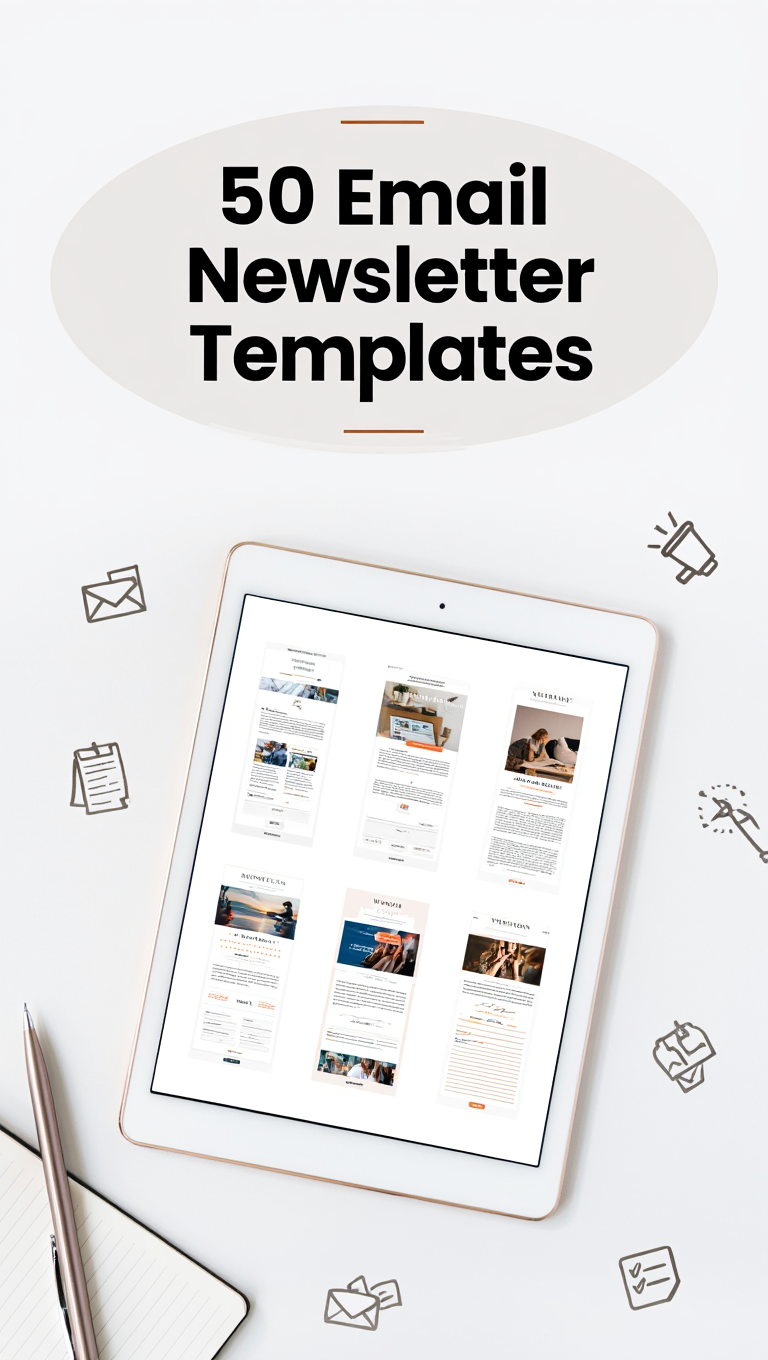 50 Canva Email Template Bundle Digital Marketing Flat Lay Scene Email Templates