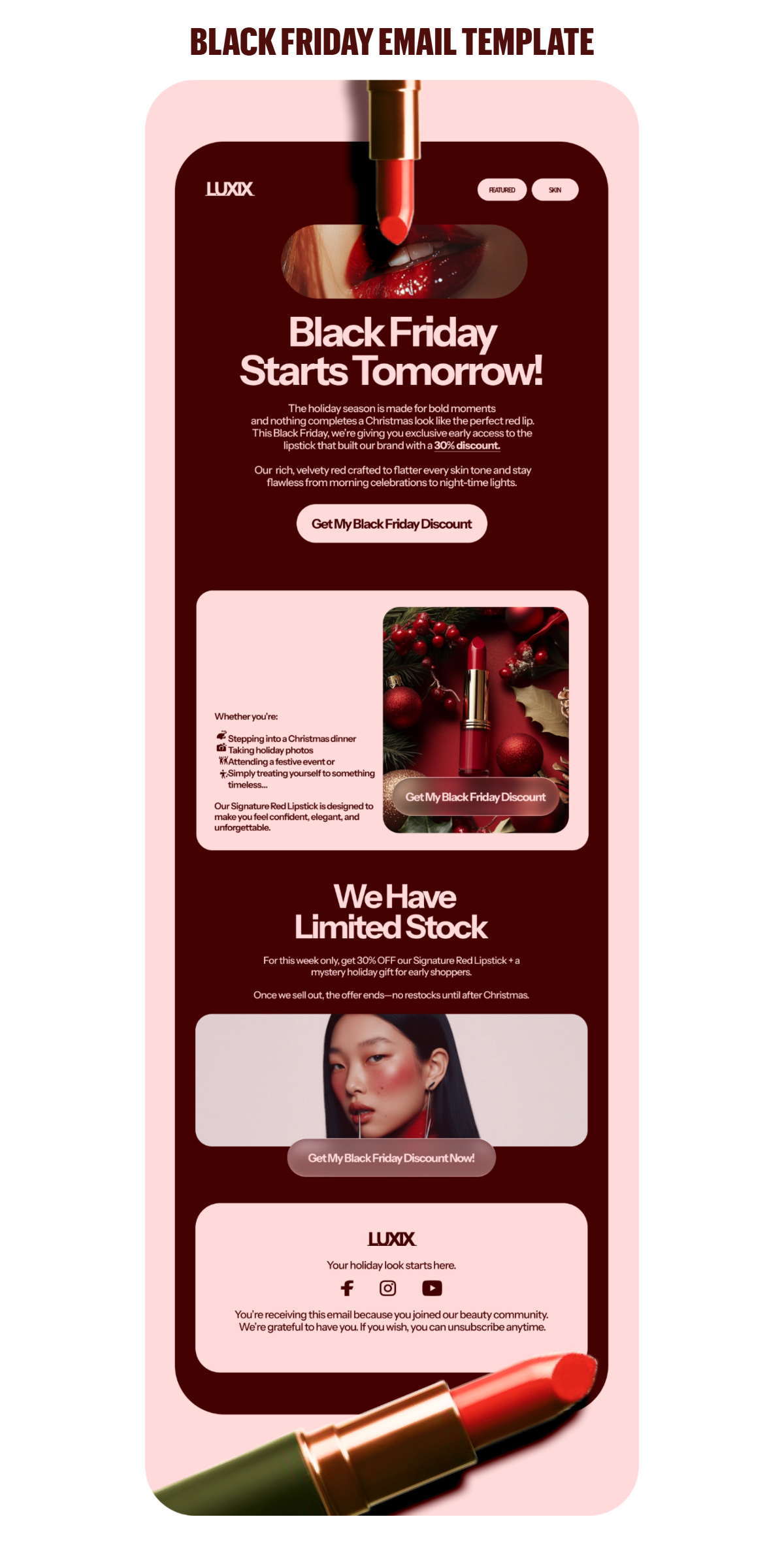 High-Converting Black Friday Email Design for Cosmetics & Beauty Brands ?
