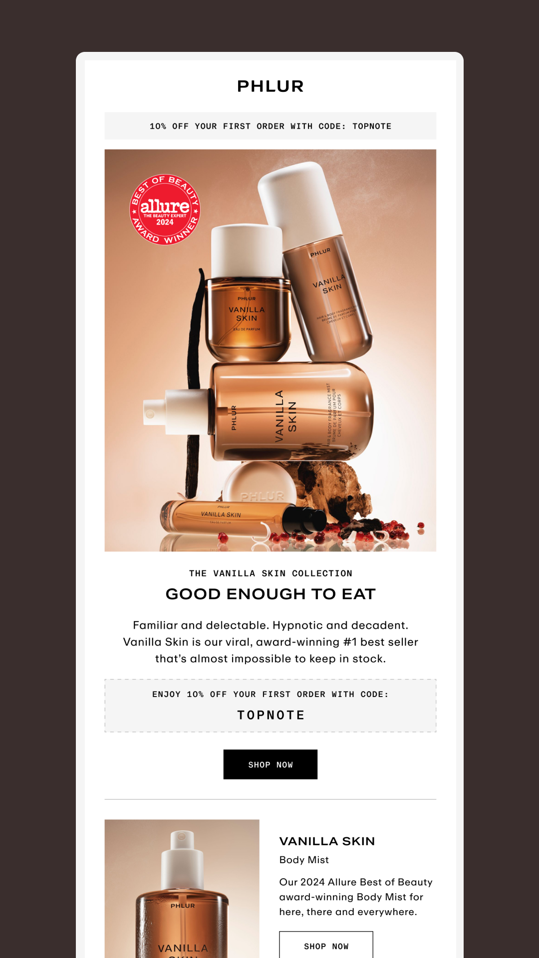 Brilliant product launch email