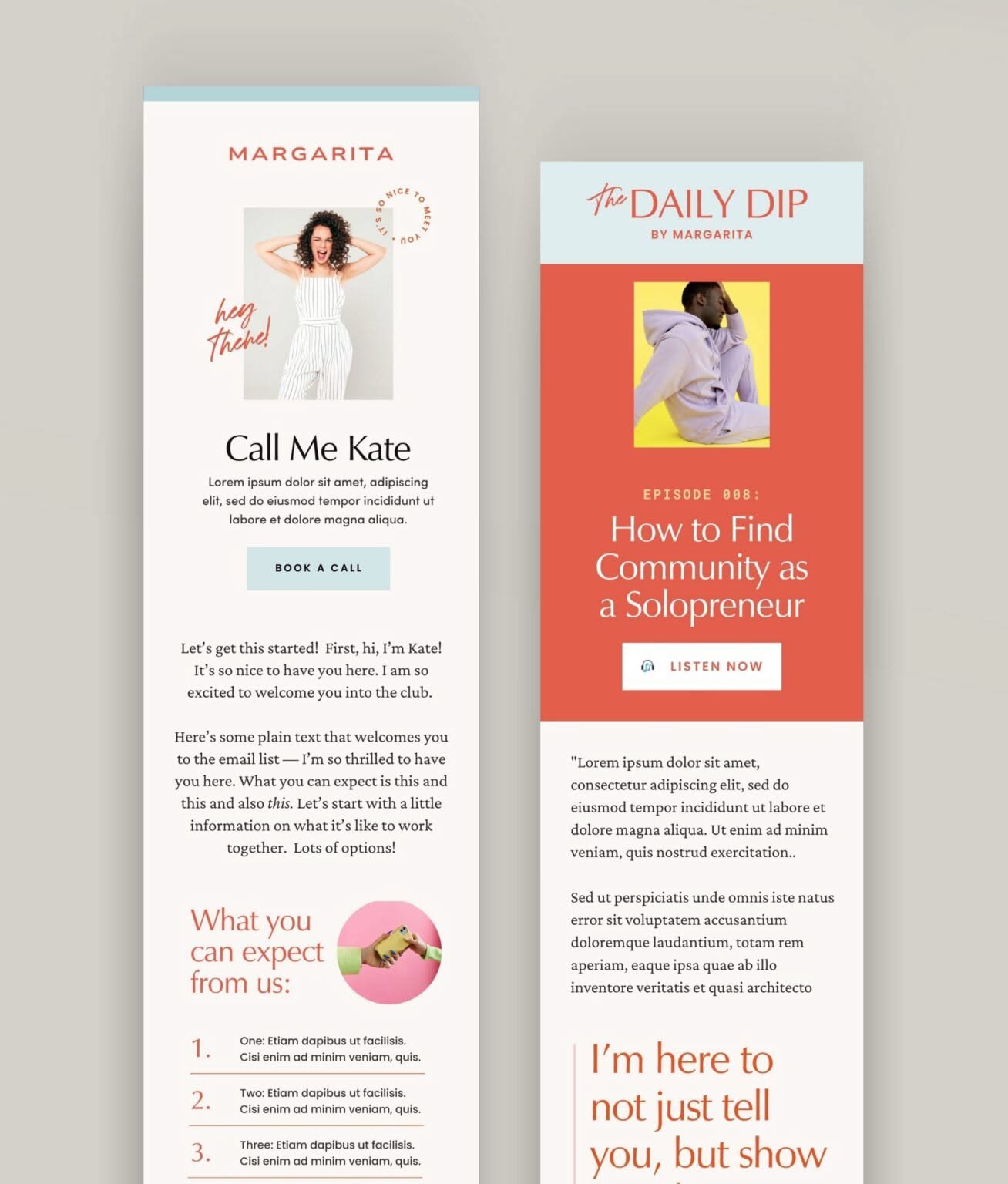 Margarita Email Graphics (Canva) | Tonic Site Shop