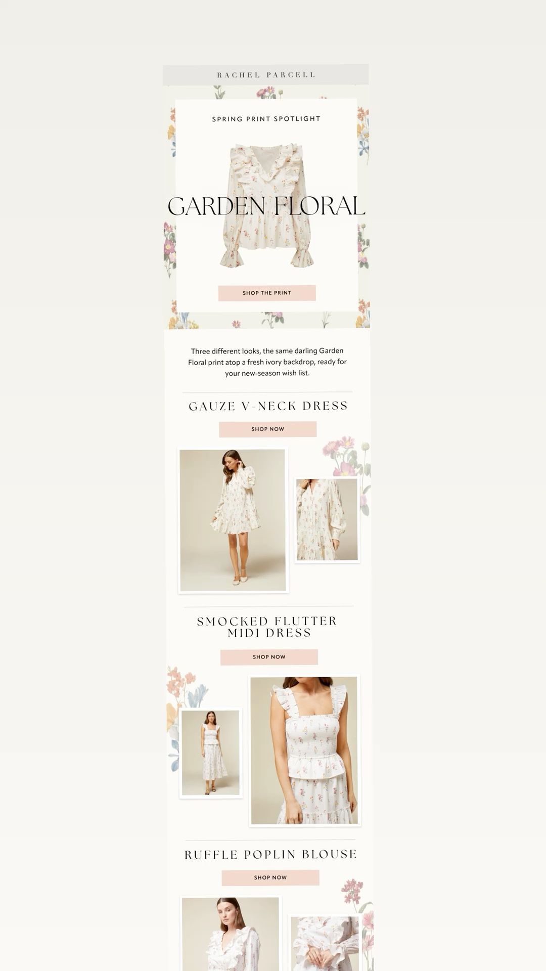 Elegant Floral Feminine Email Newsletter Design Inspiration