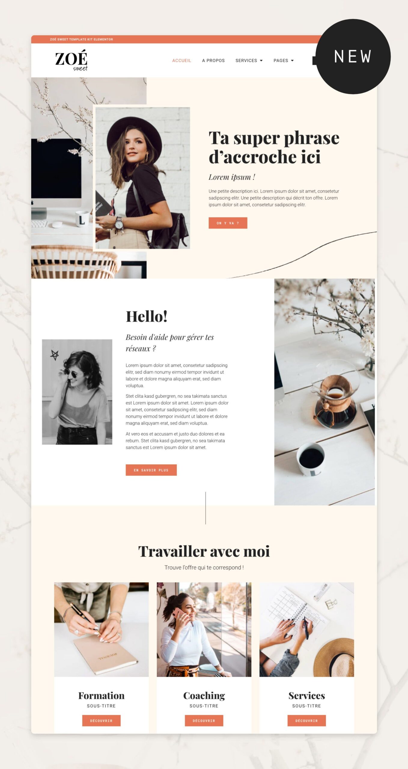 Template Kits WordPress Zo&eacute; Sweet ~ Girlboss chic