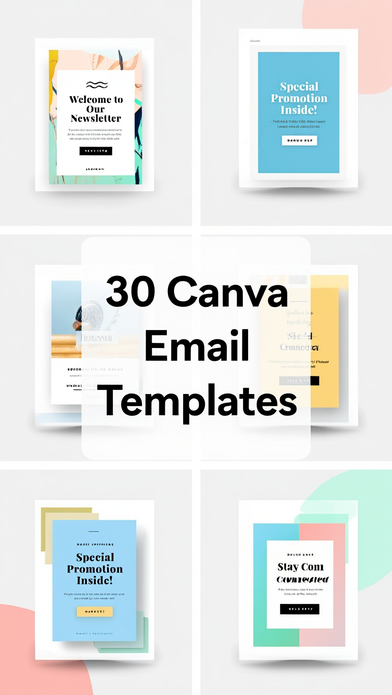 Minimalist Email Marketing Bundle Preview Canva Template Kit
