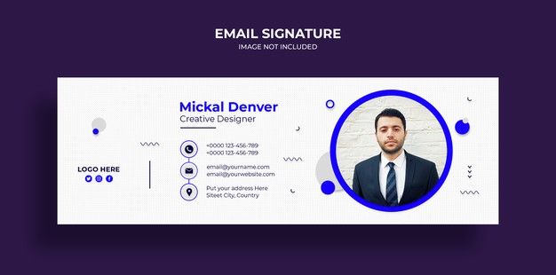 Design de modelo de assinatura de e-mail ou rodapé de e-mail e modelo de capa de mídia social pessoal | PSD Premium