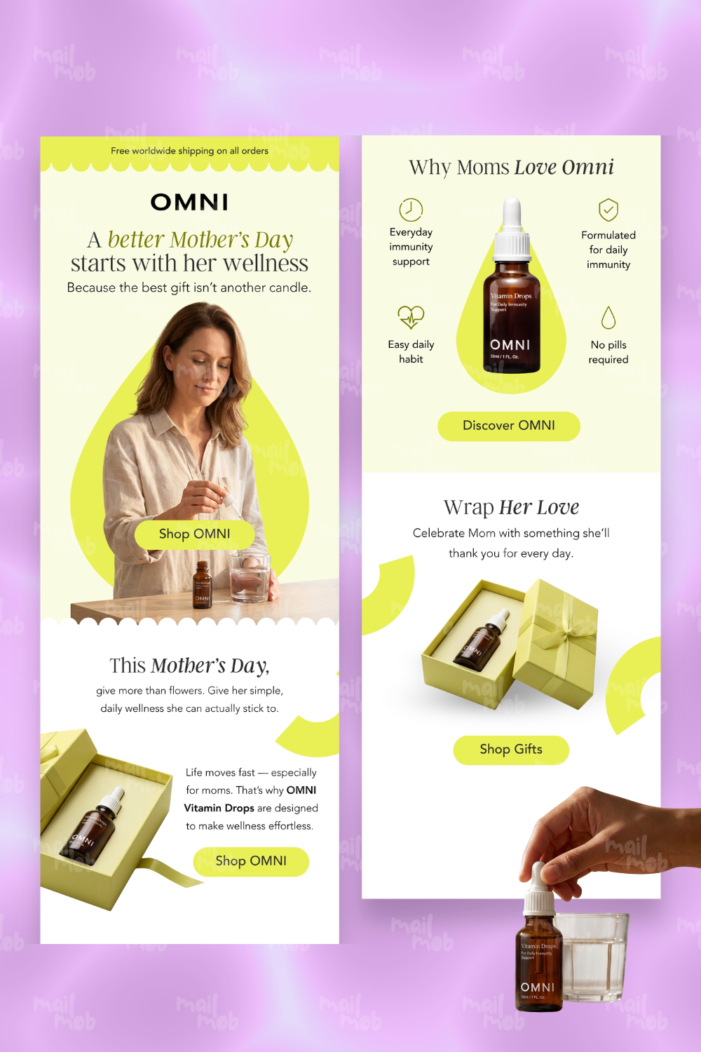 Mother’s Day gifting email that sells to the buyer not the recipient – Omni