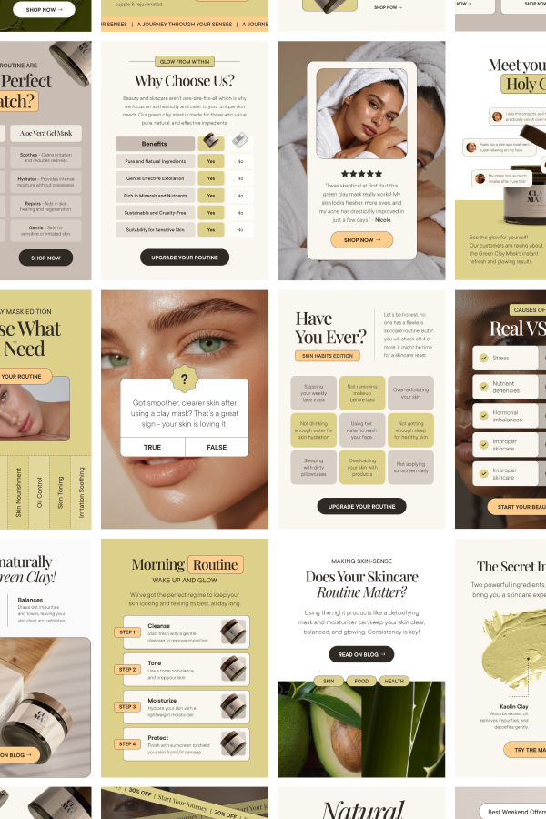 45 Beauty Editable Email Templates | Skincare Newsletters (Digital Download)