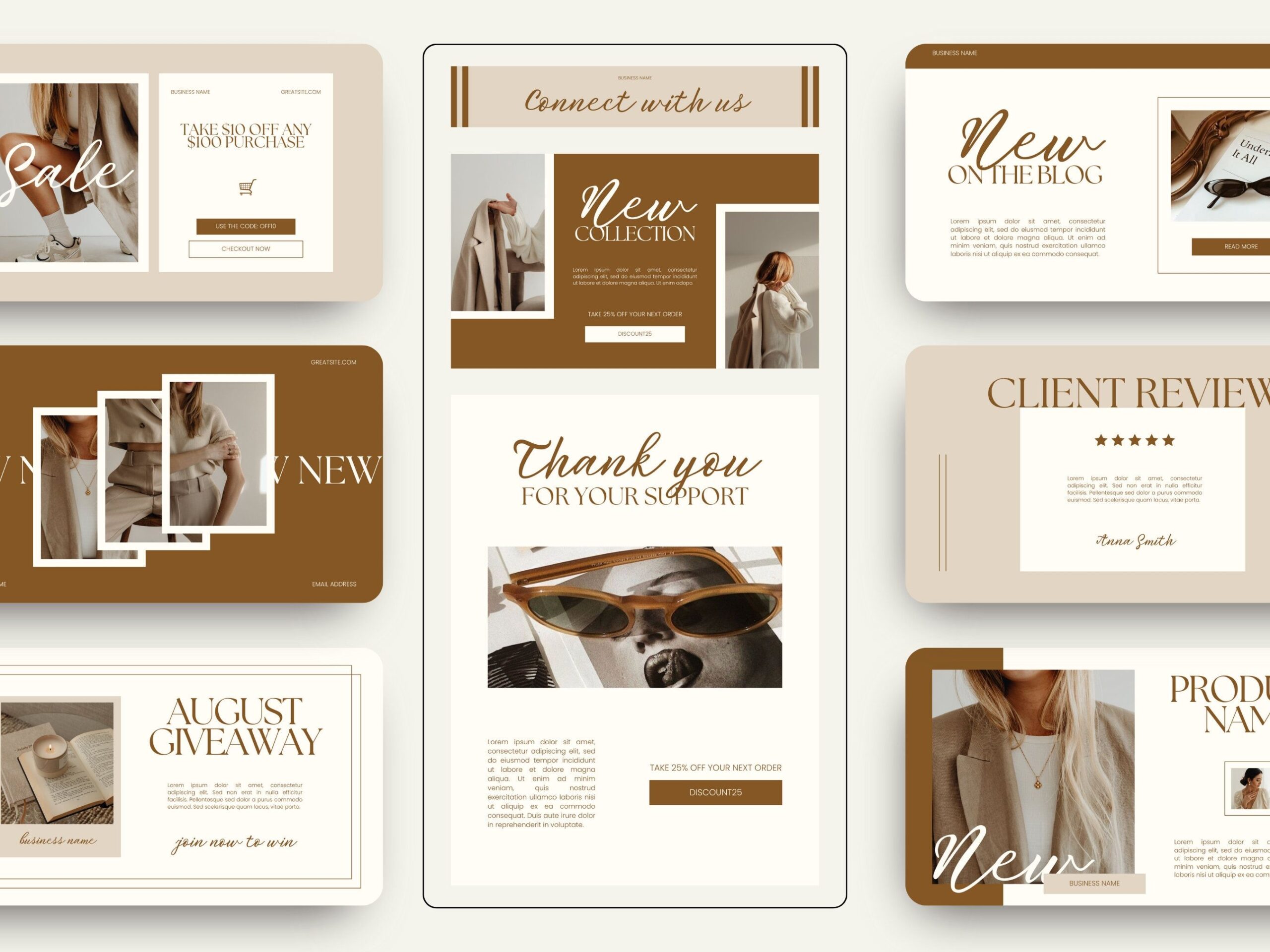 Email Marketing Templates Canva, Modern Boho Newsletter Template, Marketing Mailing List Design for Mailchimp Klaviyo, Email Campaigns