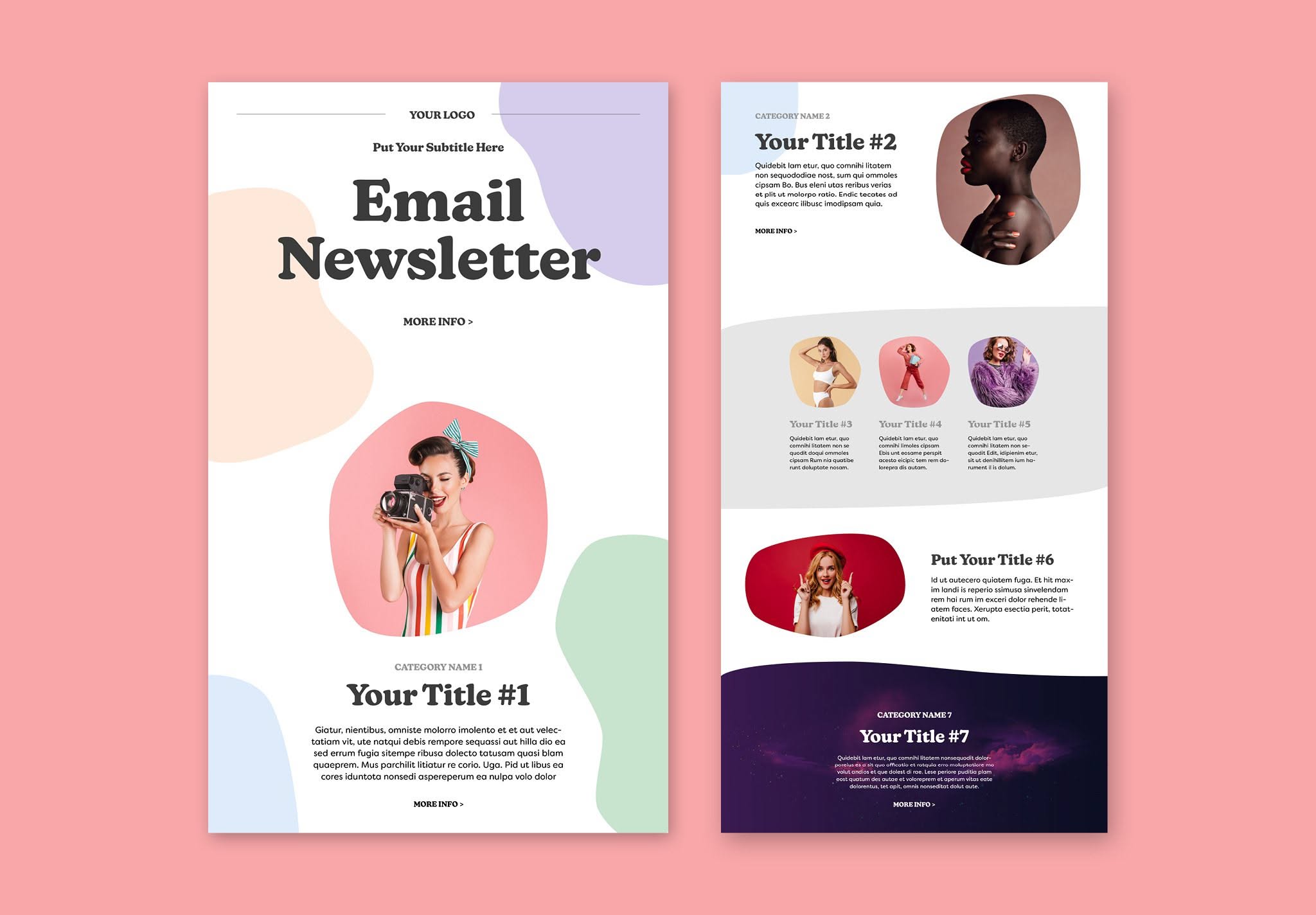 Colorful Email Newsletter Layout by Tomsarraipodesign | Creative Market