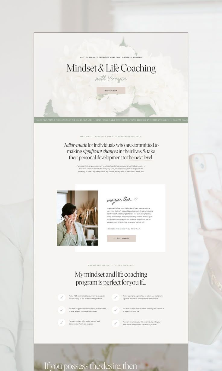 Showit Mindset & Life Coach Website Design