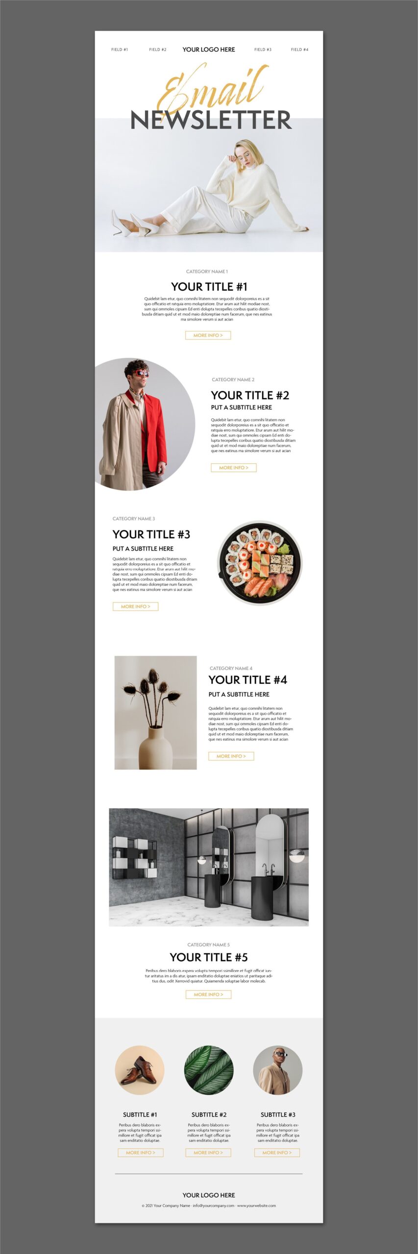 Digital Email Newsletter Layout by Tomsarraipodesign | Creative Market