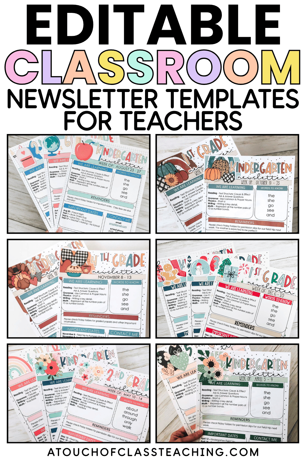 Editable Classroom Newsletter Template for Teachers