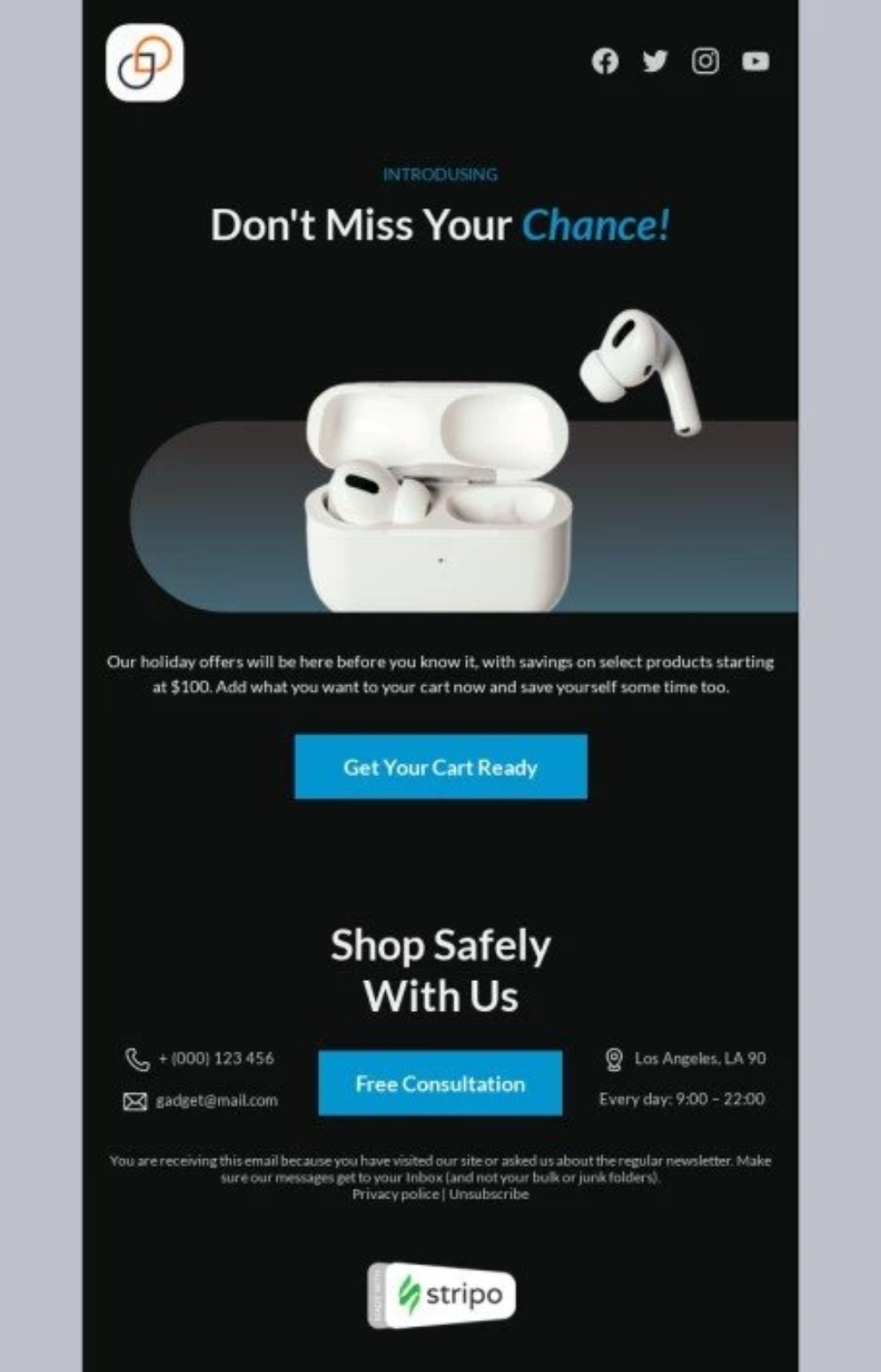 Email footer Template | Email Design | Newsletter Design — Stripo.email