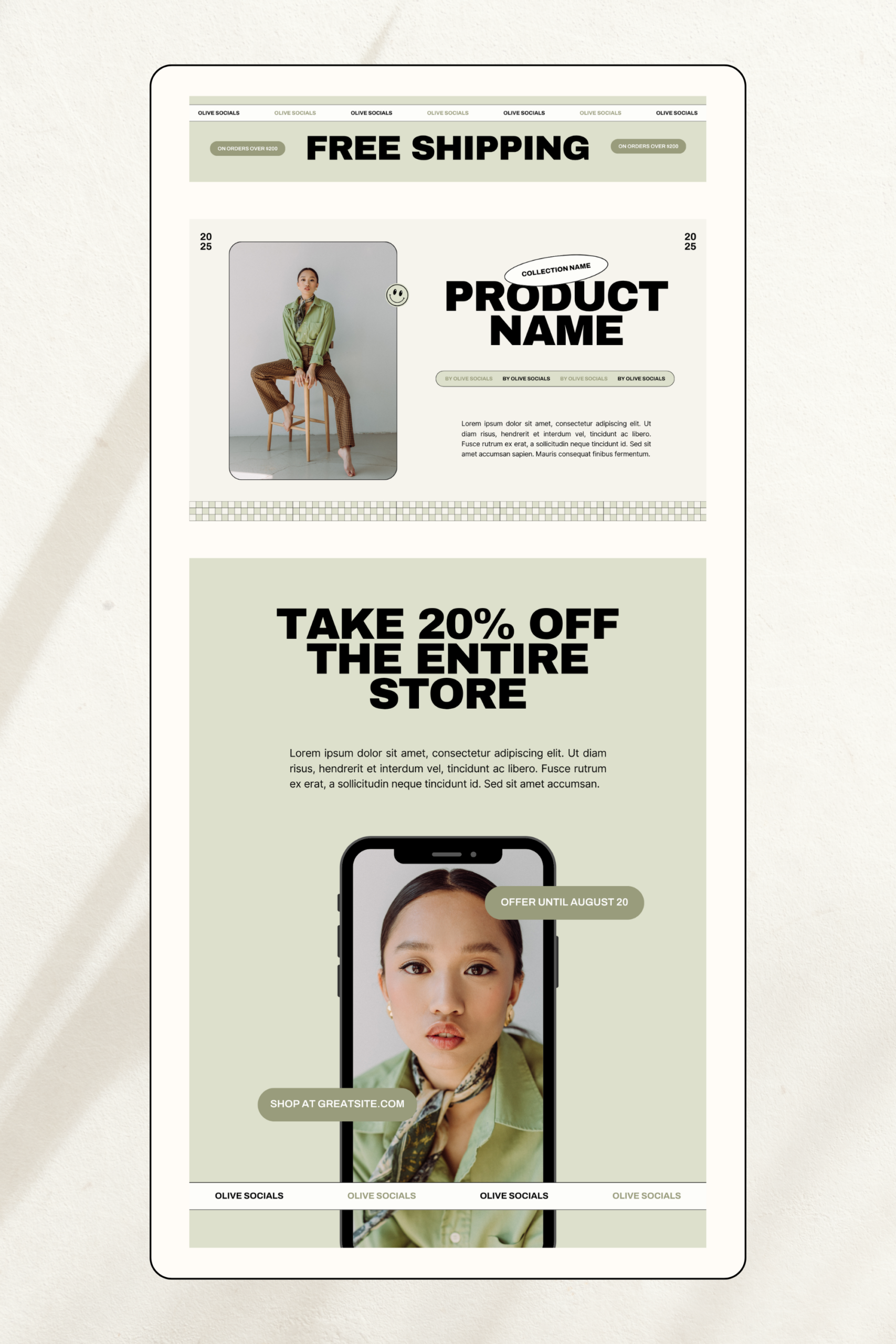 Email Marketing Template, Modern Newsletter Template, Mailing List Design, Canva