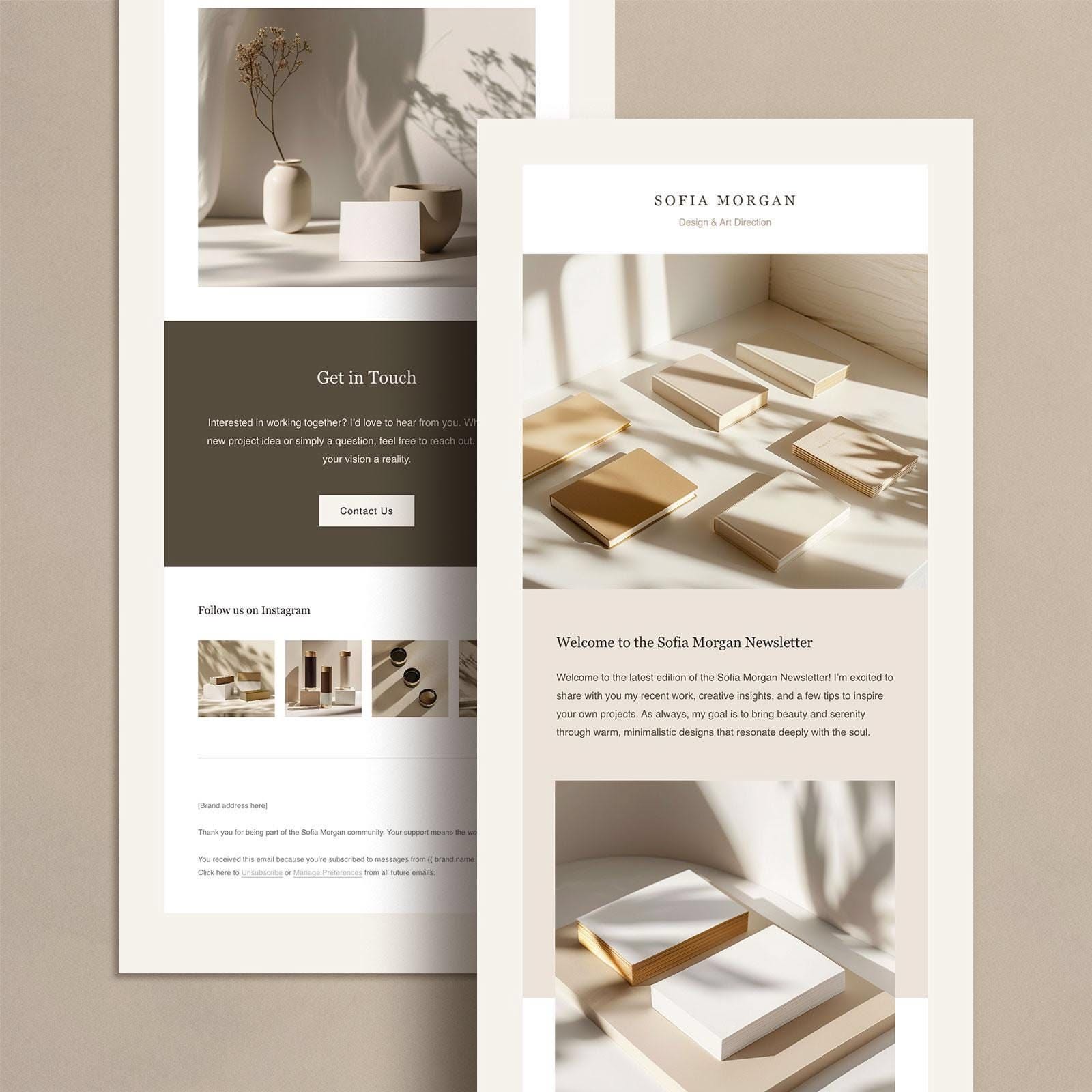 Sofia Morgan Newsletter Email Template, Fully Customizable, Flodesk, Portfolio