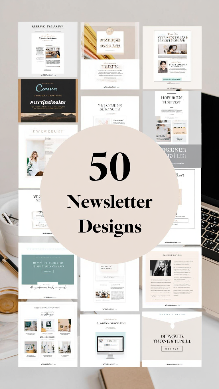 50 Elegant Neutral Canva Email Templates Stylish Layout Bundle