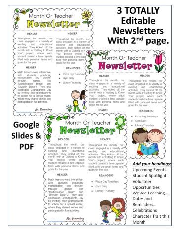 Classroom Newsletter Templates 01 Worksheets