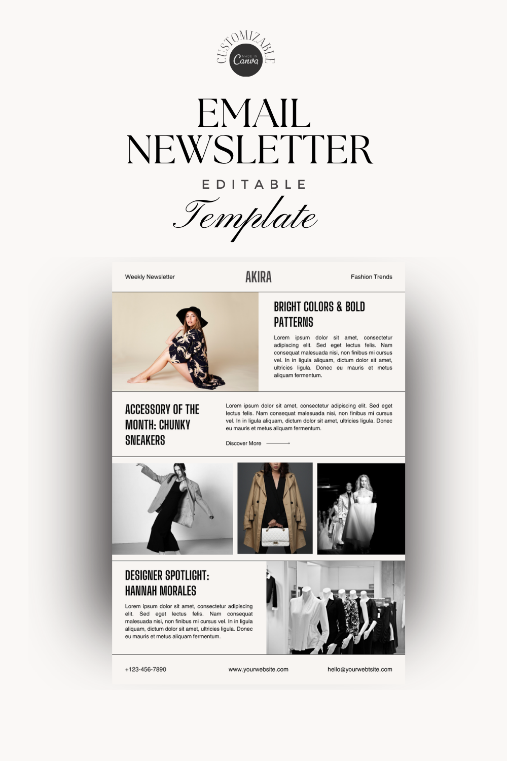 Email Newsletter Template, Brown Canva  Marketing Template, Sales Email, Canva