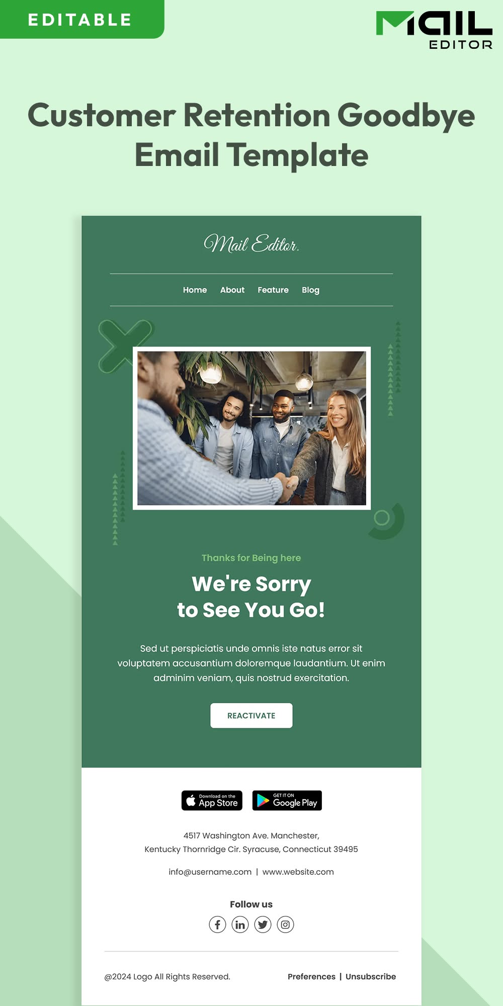 Customer Retention Goodbye Email Template