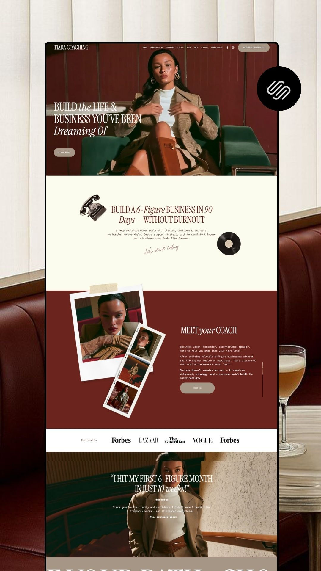 Editorial Squarespace Template for Entrepreneurs & Coaches