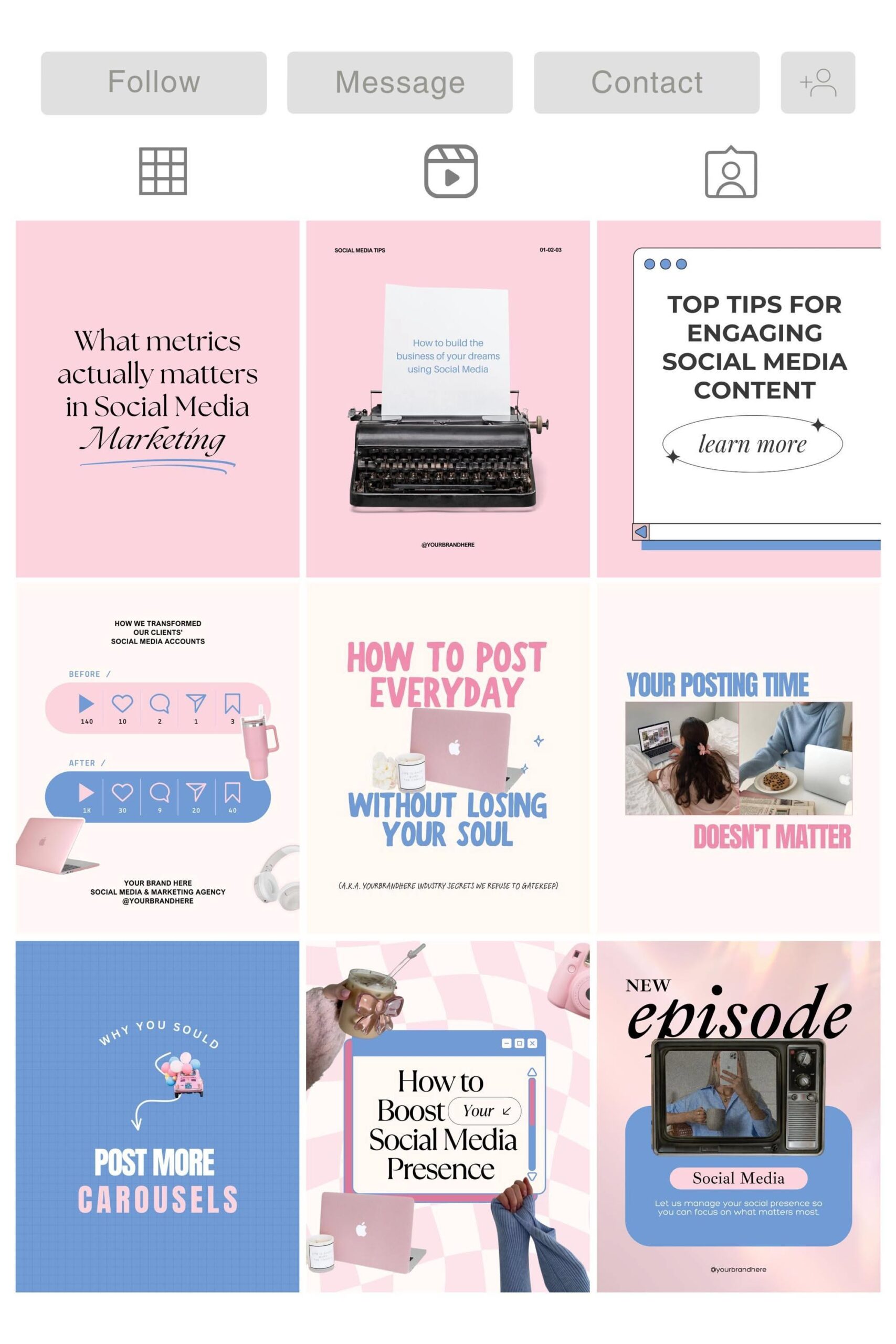 Pink Aesthetic Canva Templates for UGC & Social Media Savvy