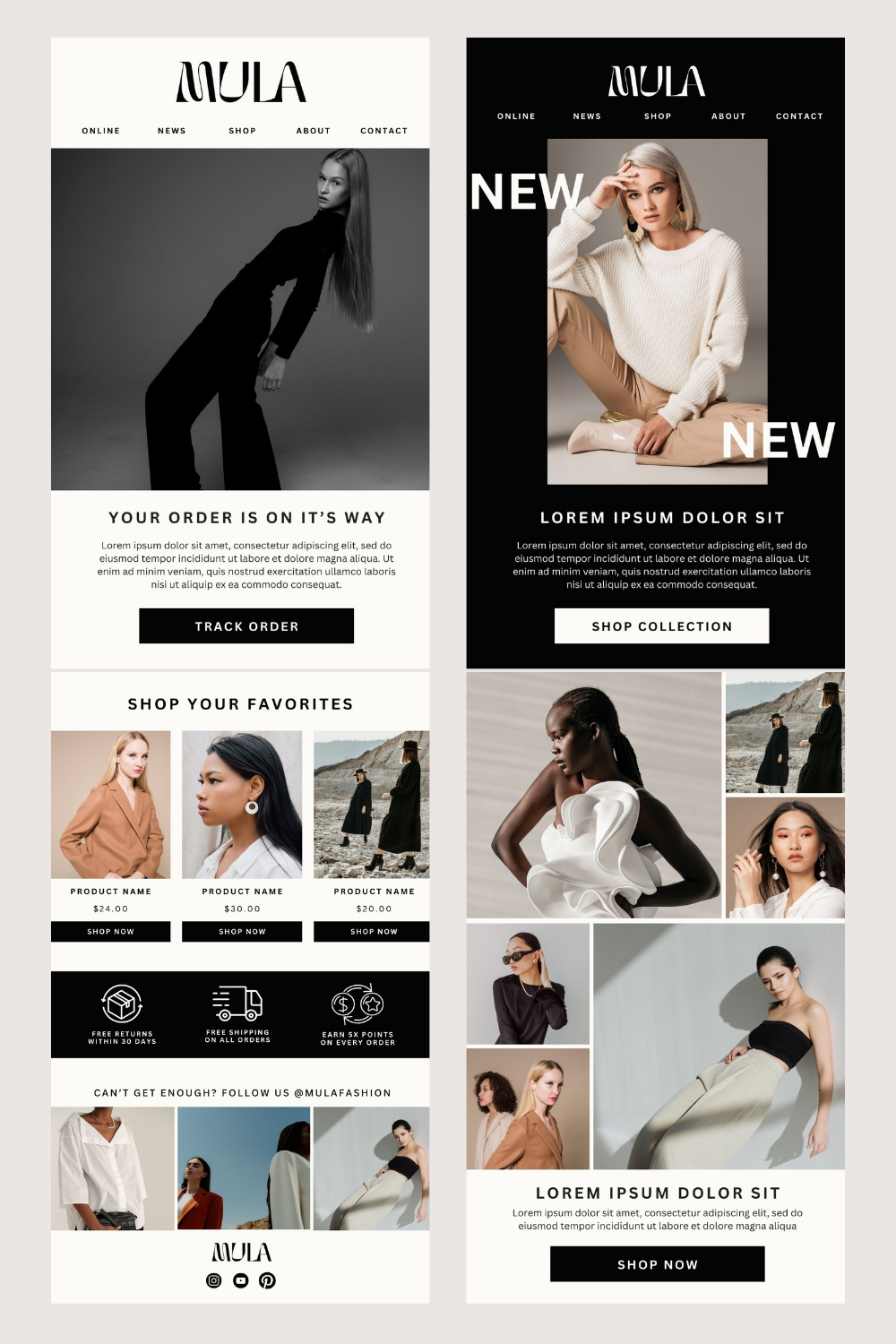 Luxury Fashion Clothing Brand Email Newsletter | Canva Email Template | Email