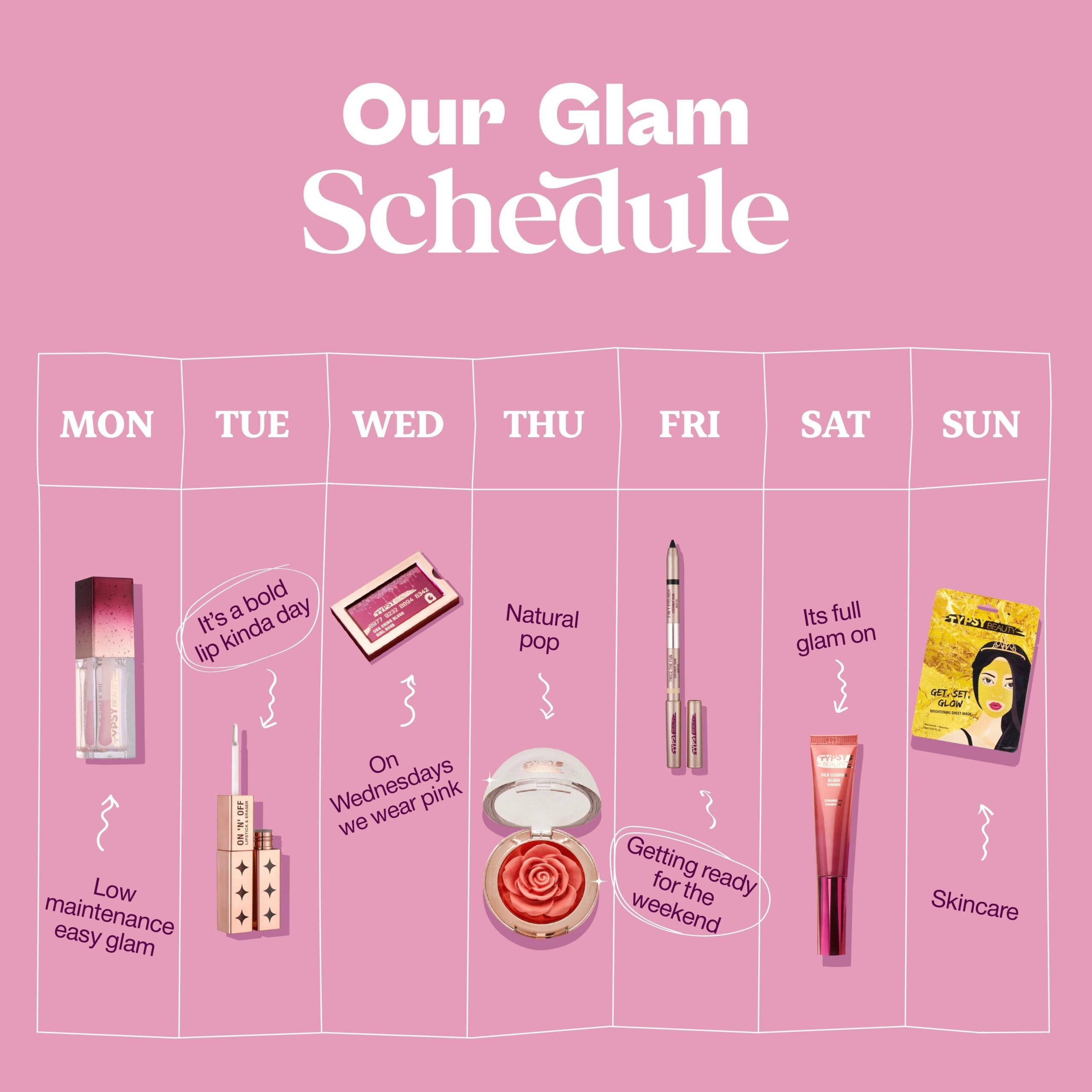 Typsy Beauty on Instagram: &ldquo;From Monday blues to Sunday skincare, each day gets