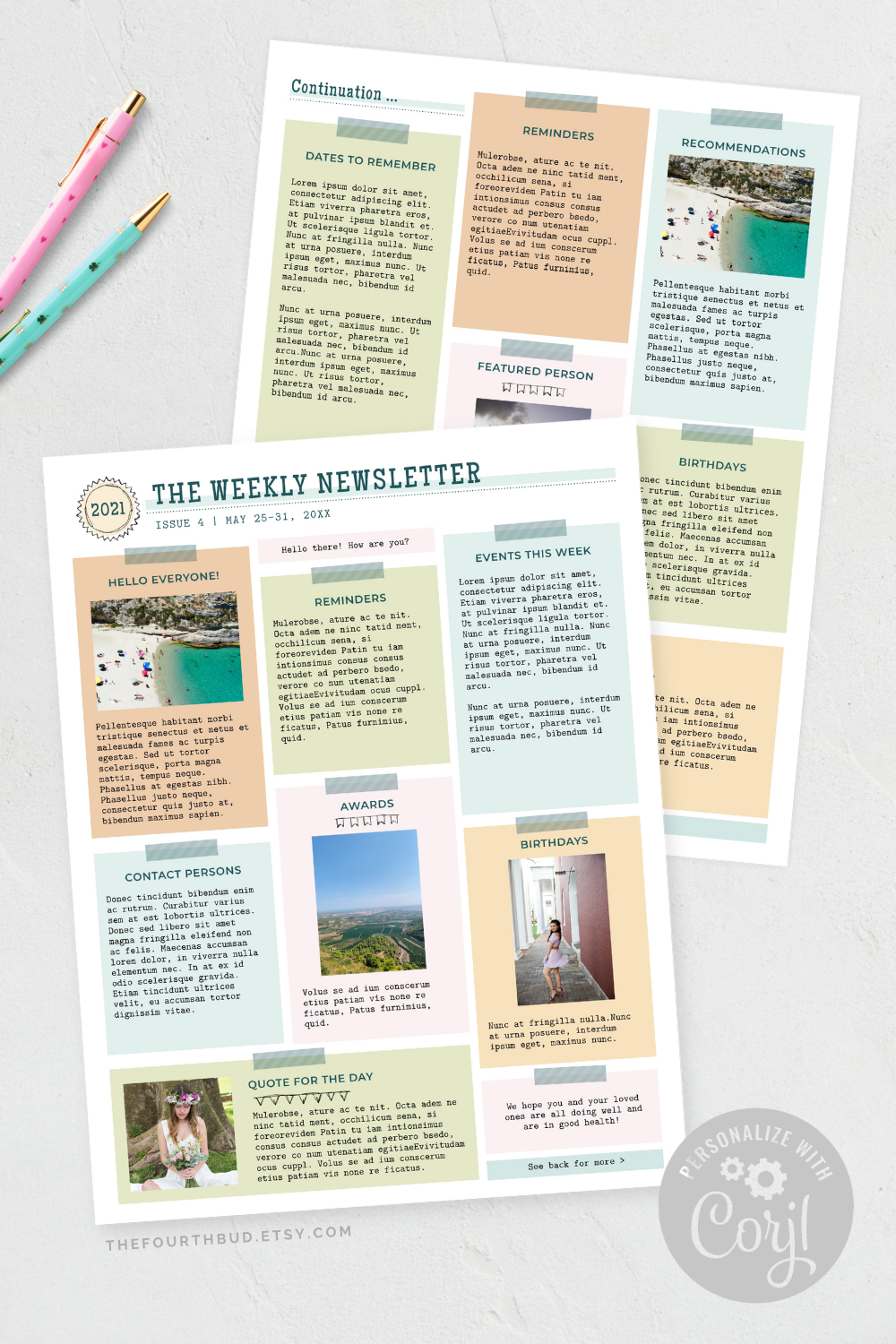 Creative Organization Newsletter Template for Canva – Team & Community Updates