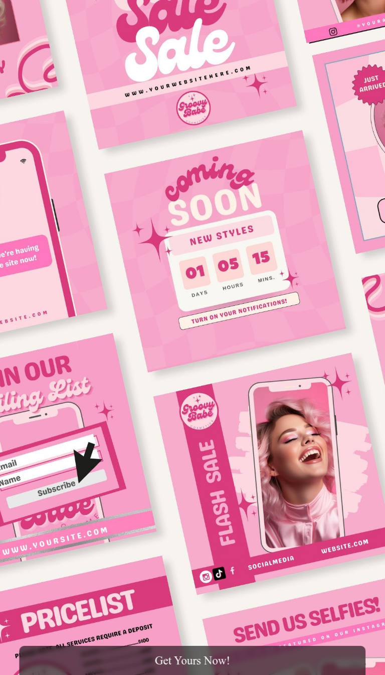Engaging Pink Retro Social Media Templates for Easy Branding