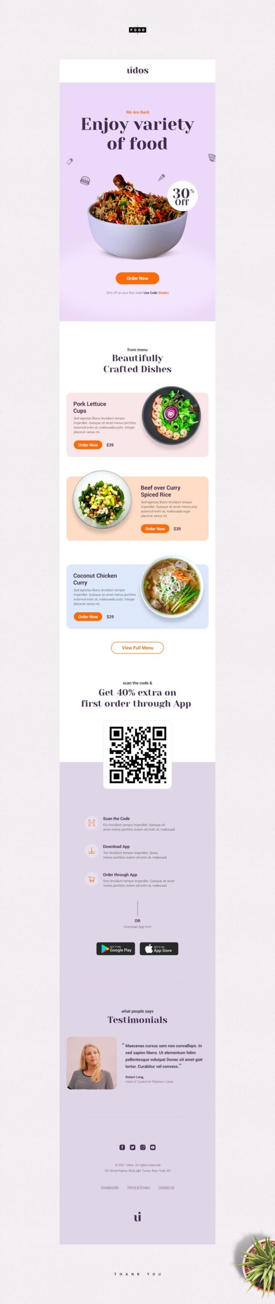 Food Email Template