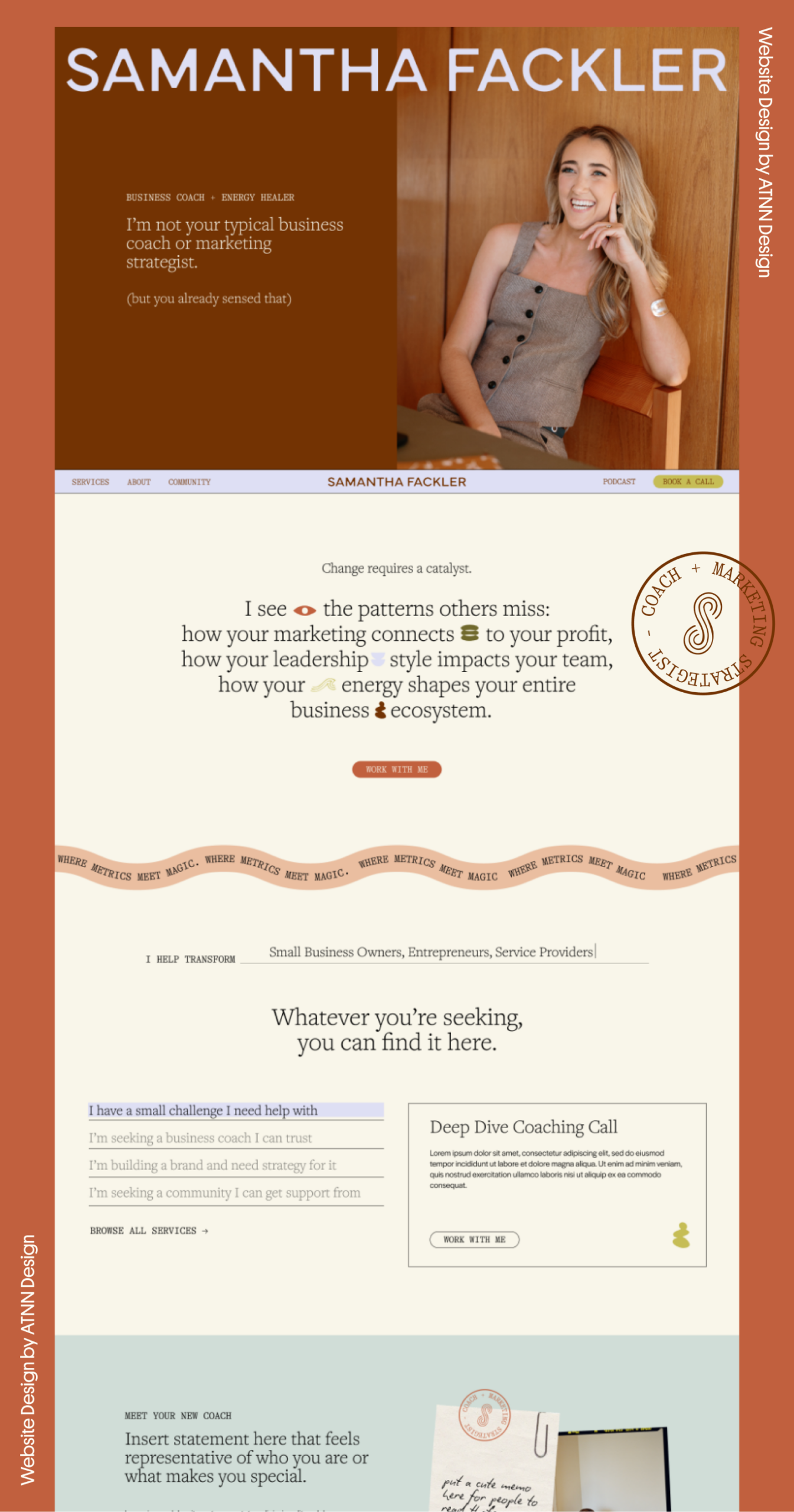 Minimal Website Design and Layout for a Business Coach | By ATNN Studio