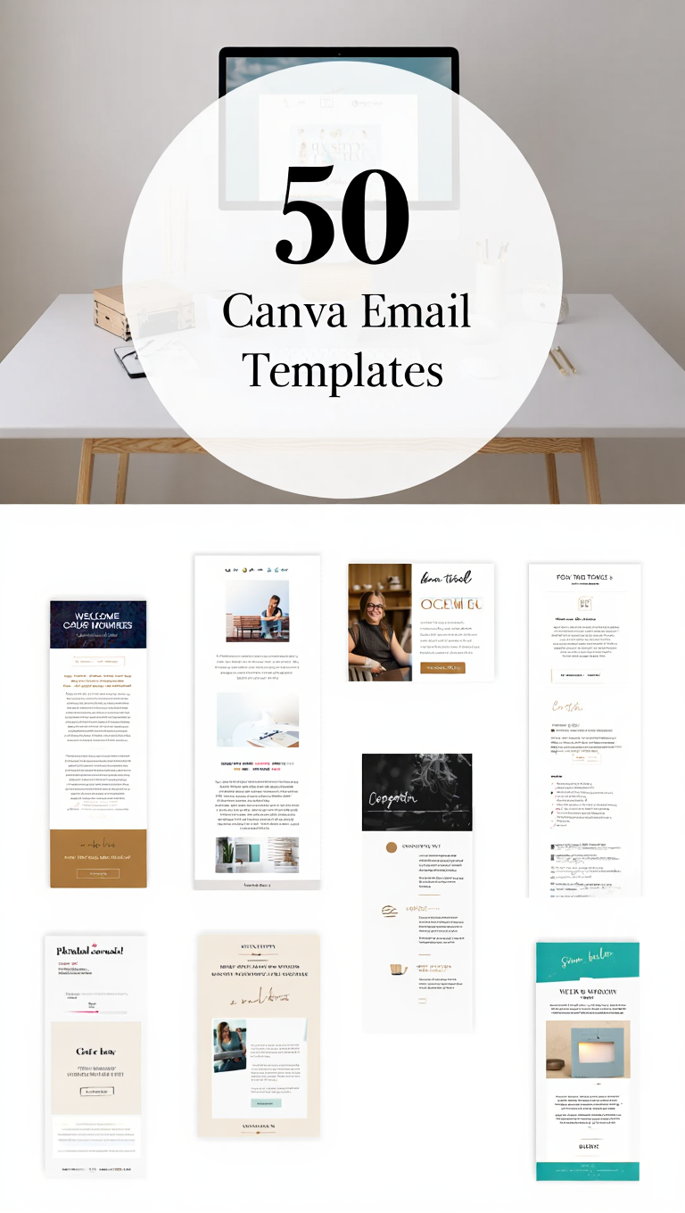 Creative Pink Business Newsletter Templates for Canva Email Marketing Bundle