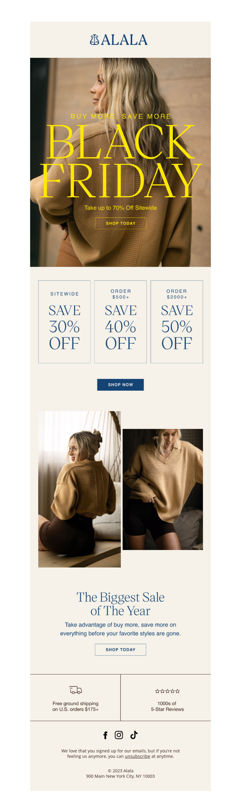 Black Friday Email Ideas from Alala for Your Campaigns