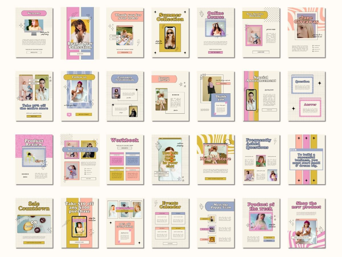Email Marketing Template, Modern Newsletter Template, Mailing List Design, Canva