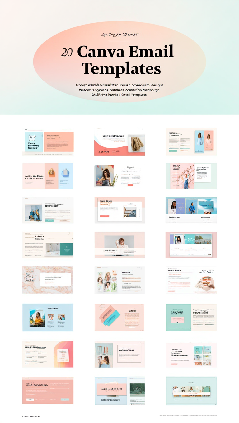 20 High Converting Promotional Email Canva Bundle Templates