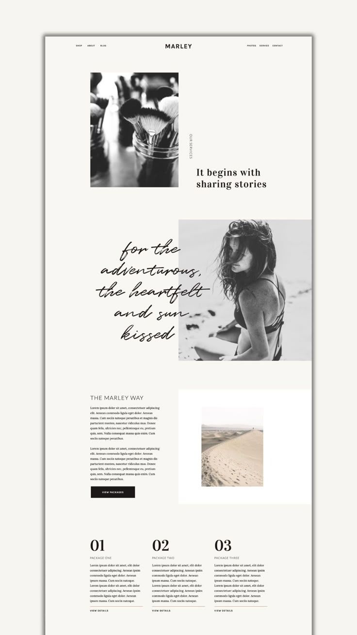 Showit Website Template Marley with Shop Layout for the Creative Minimalist