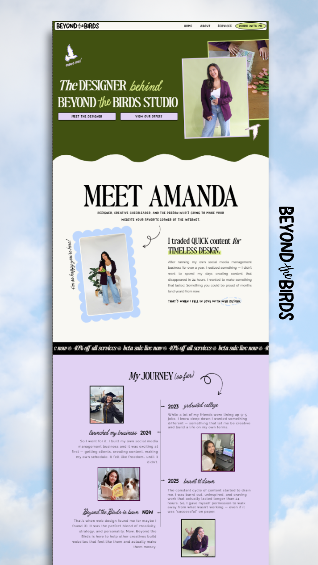 Website Layout About Page for Creative Studio Web Designer