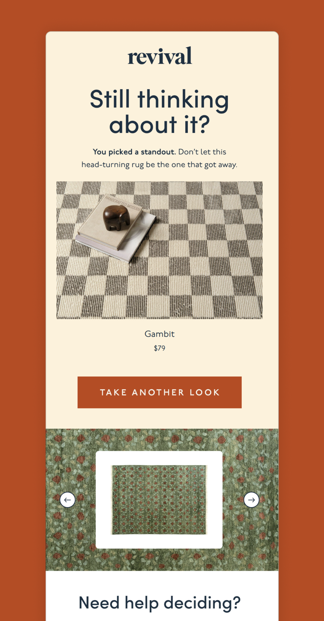 Abandoned cart email – Clean, chic & effective