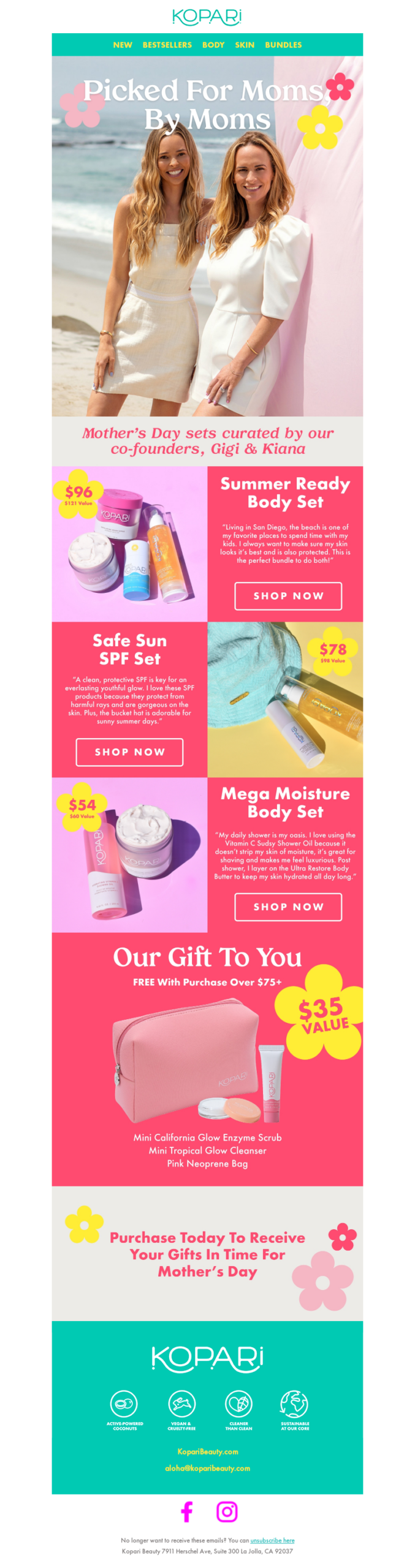 Email from Kopari Beauty