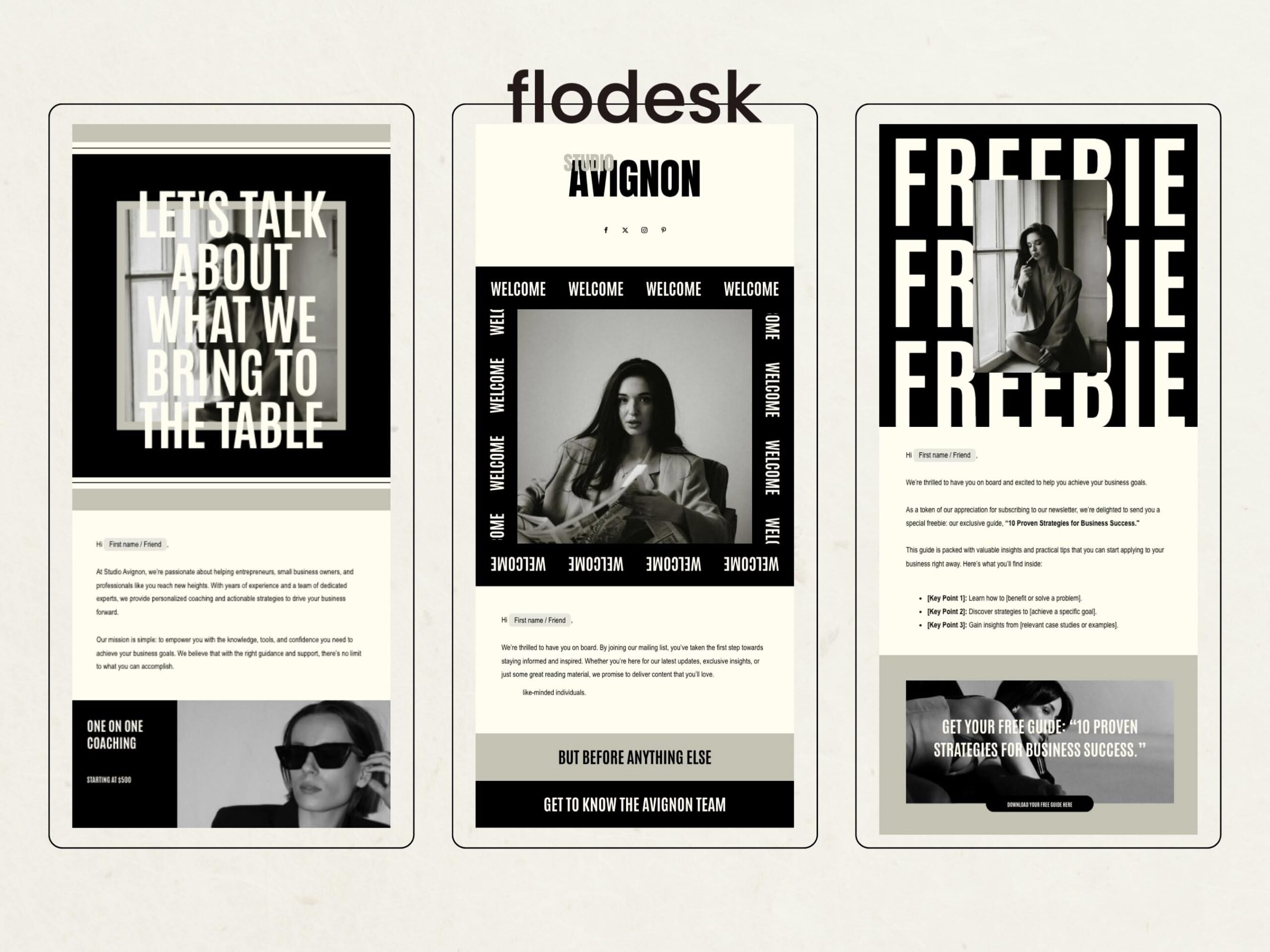 Flodesk Email Marketing Templates, Modern Editorial Newsletter Template