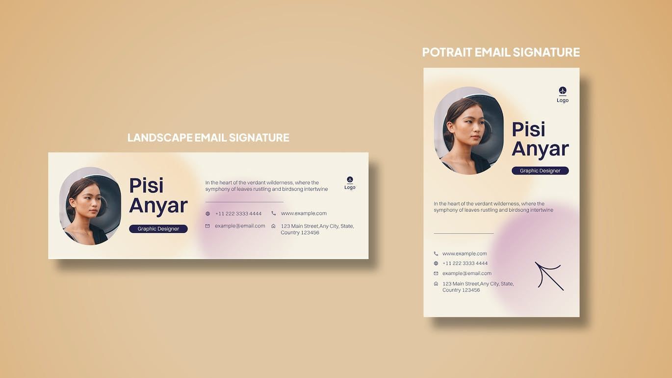 Beige Gradient Email Signature 002
