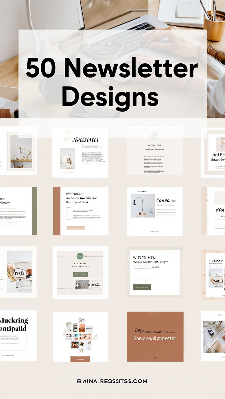 Minimal Aesthetic Canva Email Templates Pack Mockup Bundle