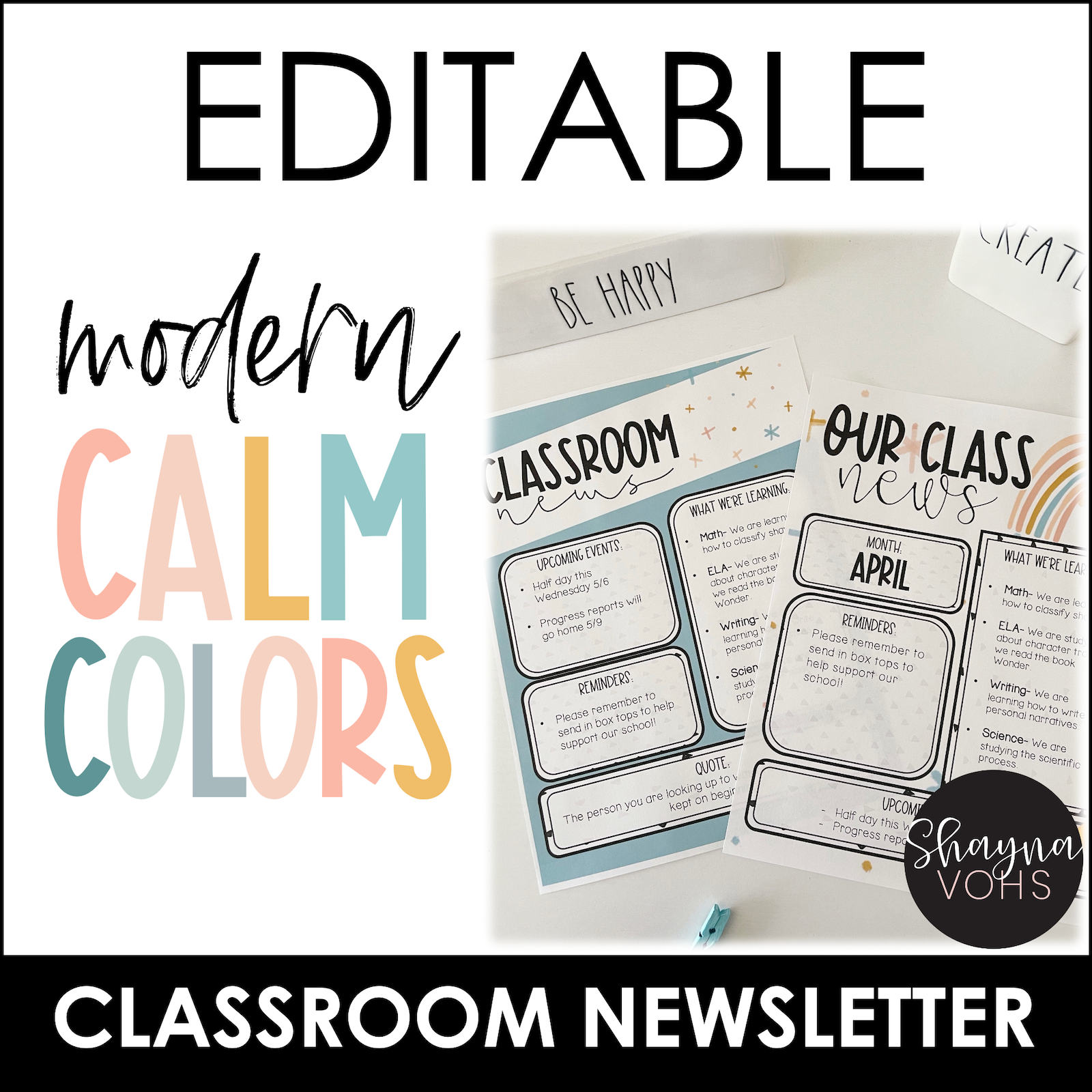 Family Engagement Made Simple: Classroom Newsletter Templates To Keep Parents in the Loop – Shayna Vohs