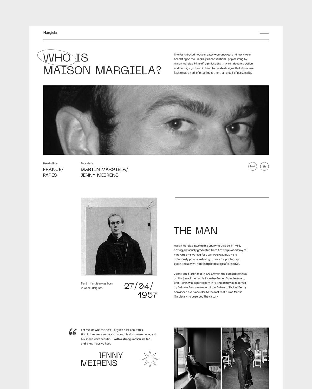 Maison Margiela website concept – Kateryna Didovets…