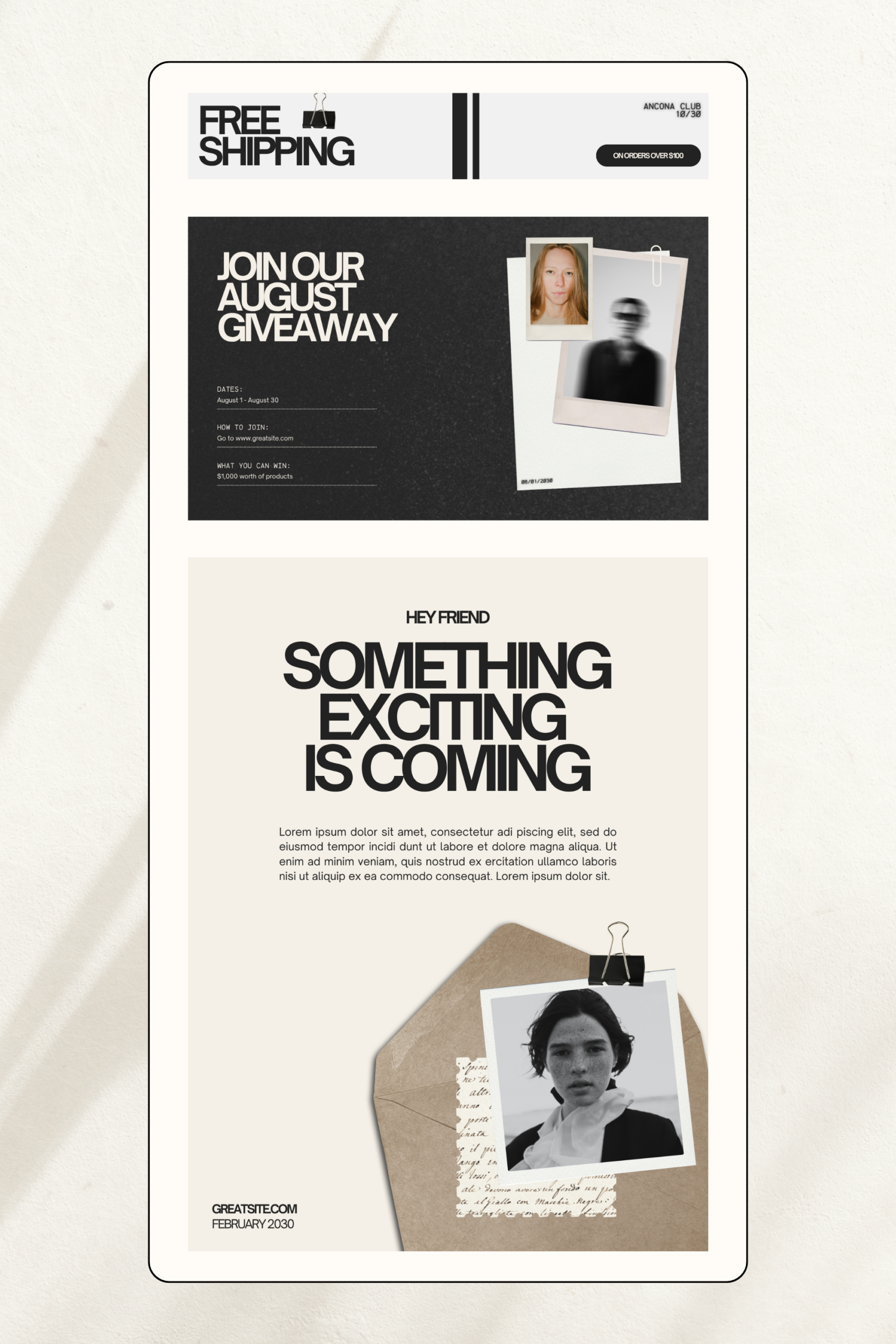 Email Marketing Template, Modern Newsletter Template, Mailing List Design, Canva