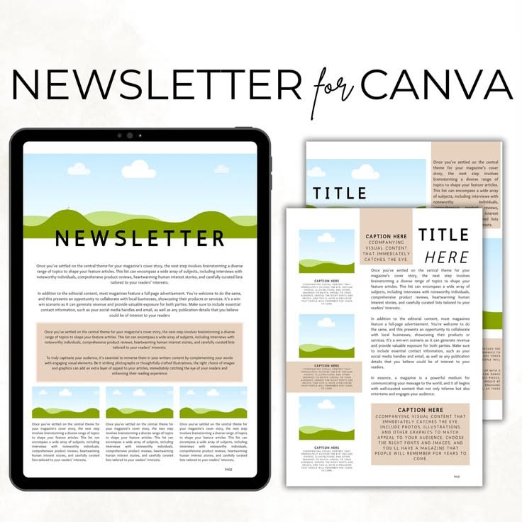 Editable 3-Page Business Newsletter Canva Template