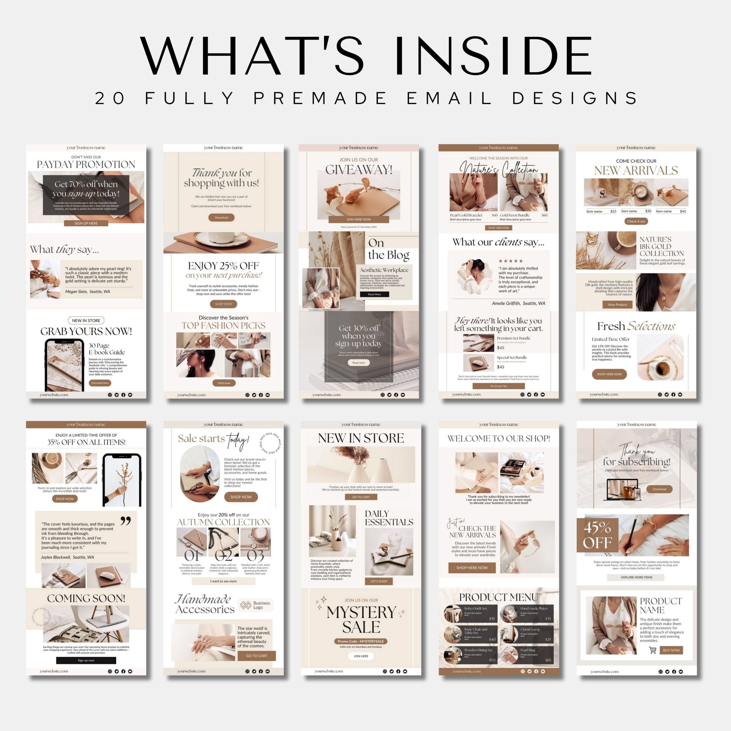 Email Template Email Newsletter template Pack Email Marketing Canva Template