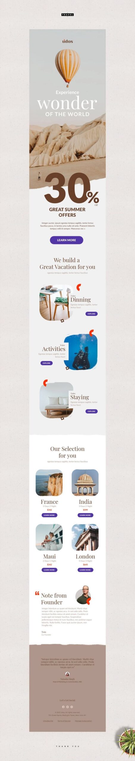 Travel Email Template