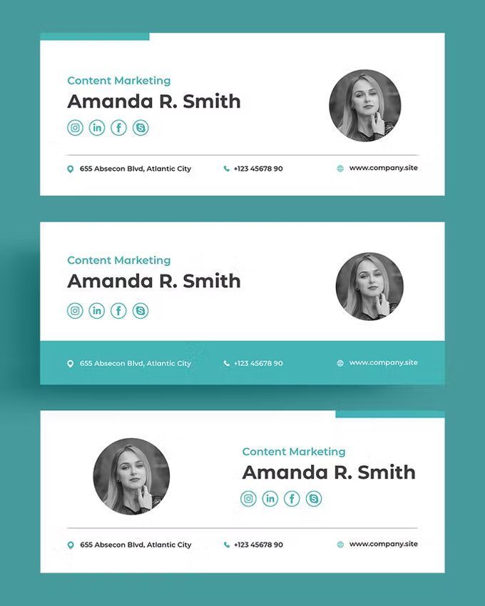 Minimalist Email Signature Templates in PSD, AI, EPS for Professional Business Communication