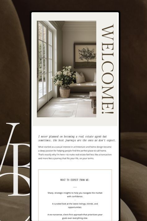 Attention-Grabbing Real Estate Welcome Email Template with Bold Typography