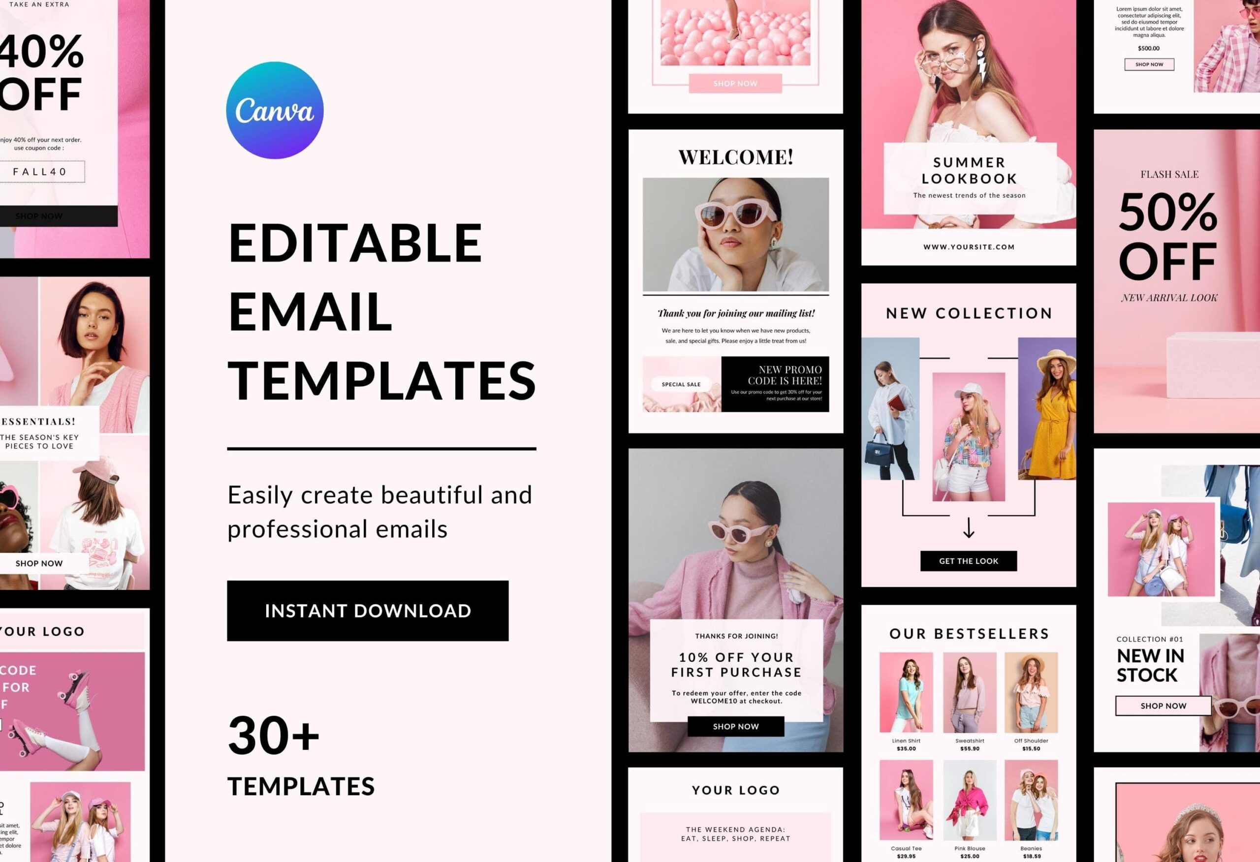 Editable Email Templates | Pink Email Marketing | Product Marketing Email |